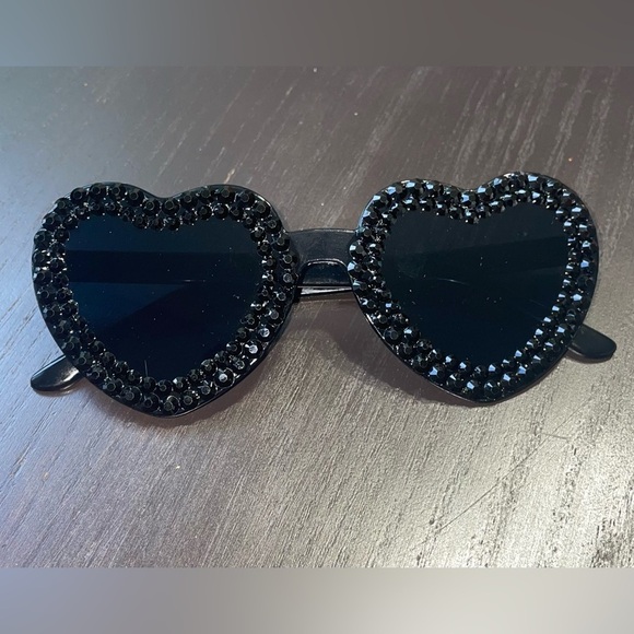 Black Bling Rhinestone Sunglasses. Handmade! Custom Sunglasses - Picture 3 of 6